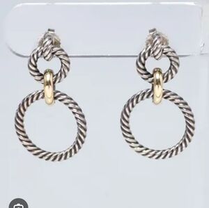 Authentic David Yurman Earings Sterling Silver And 18k